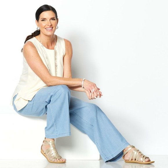 DG2 Diane Gilman SoftCell Denim Wide-Leg Pant - Picture 3 of 8